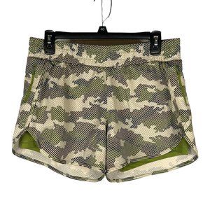 Avia Active Womens M 8-10 Camo Print Performance Lined Running Shorts Athleisure